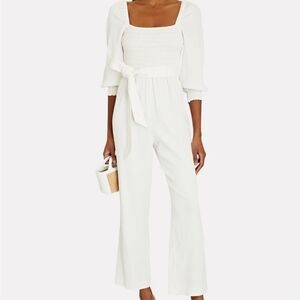 Intermix Shirred Smocked Boduce White Jumpsuit - NWT Size 10
